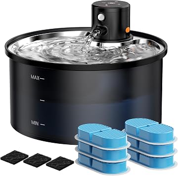 Fontanella per Gatti con Sensore di Movimento: Fontana per Gatti senza Fili – 3.2L Fontanella Gatto – Fontana Gatto con Batteria 4000mAh Ricaricabile – con 6 Filtris+ 3 Spugnes – VKIMISS