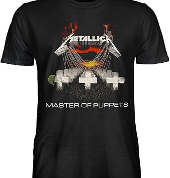 Metallica T-Shirt Master of Puppets. Maglietta Rock Ufficiale. Band Heavy Metal. Maglia Unisex Adulto Ragazzo.