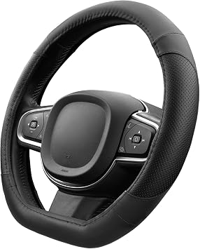 Upgrade4cars Coprivolante Tipo D Nero Copertura Universale Accessori Auto | Protegge il volante dall’usura | Rivestimento in gomma antiscivolo | inodore & resistente | Estate & Inverno