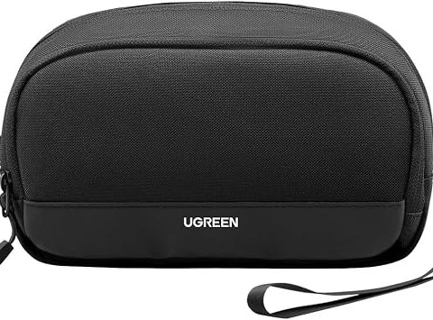 UGREEN Borsa Accessori Elettronici da Viaggio Organizer Cavi Porta | Compatibile with iPad Mini 5 4 Smartphone Power Bank Cable Hard Disk ECC Standard S Nero
