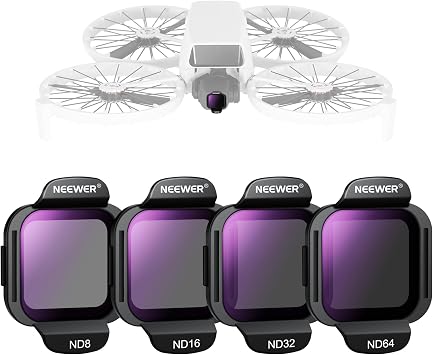NEEWER Set di Filtri ND Compatibili con DJI Flip/Lito X1 Drone, 4 Pezzi, ND8 ND16 ND32 ND64, Accessori Drone, Filtro per Obiettivo a Densità Neutra in Vetro Ottico HD Multistrato a Scatto, FL-N34