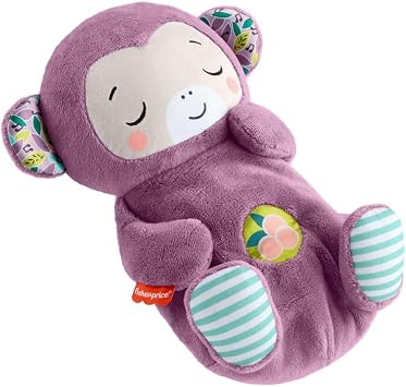 Fisher-Price Scimmietta Viola Soffice Relax Giocattolo per Neonati | Peluche musicale, macchina sonora portatile, movimenti respiratori, luci, rilassante, neonati da 0 mesi, JLH41