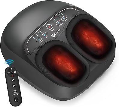 COMFIER Massaggiatore per piedi con calore, FSA HSA, massaggiatore per piedi Shiatsu per fascite plantare, neuropatia, telecomando, funzione pausa