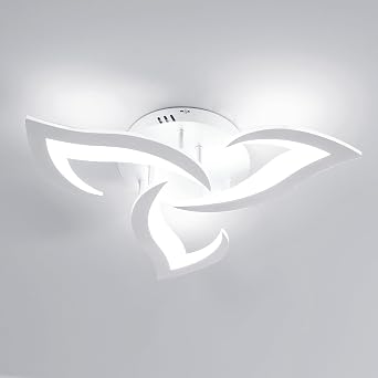 SENQIU Plafoniera LED Soffitto Moderna, 36W 4050LM Lampada da Soffitto | Luce Fredda 6500K Argento, Lampadario LED per Soggiorno, Camera da Letto, Cucina, Ufficio, Sala da Pranzo, 52CM