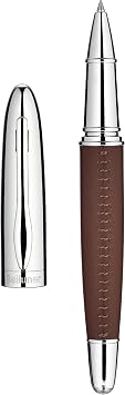 BEILUNER 318 Penna Rollerball di Lusso in Pelle, Pelle Premium Cucita a Mano & Finitura Cromata, Ricambio Schmidt, Miglior Set Regalo Manageriale per Uomo e Donna, Penna Riempiibile – Marrone