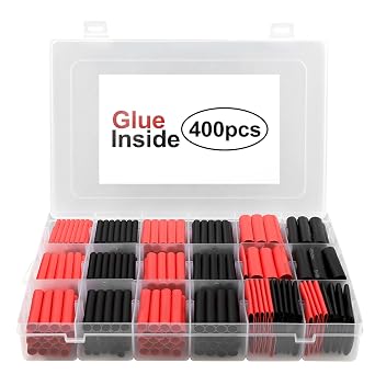 Romon 400 Pezzi Guaina Termorestringente Nera, Termorestringente per Cavi Elettrici, Guaina Termorestringente Tubi, Kit Tubo Termorestringente, Rapporto di Restringimento 3: 1, 7 Taglia