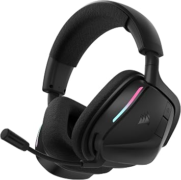 Corsair VOID v2 Cuffie da Gioco Wireless con Bluetooth — Carbonio | Per PC, PS5, PS4, Switch e Dispositivi Mobili, Dolby Atmos, Batteria da 70 Ore, Dual Wireless, Ricarica Rapida