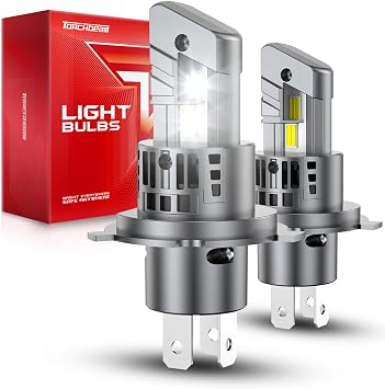 Torchbeam H4 LED 61000LM 6500K Super Luminoso, Pronto CANBUS, 2Pcs | Luce LED H4/9003 con ventola di raffreddamento, montaggio diretto, plug and play