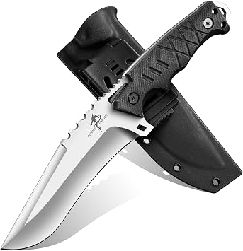 Purple Dragon Coltello Bushcraft D2 60HRC Full Tang Manico G10 Fodero Kydex | Acciaio D2 60HRC, full tang manico G10, fodero Kydex, lama versatile, coltello bushcraft sopravvivenza, confezione regalo