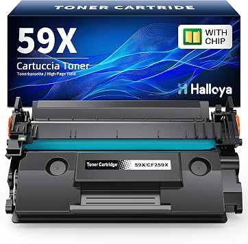 Halloya Toner 59X con Chip Compatibile con HP 59X CF259X 59A CF259A | Compatibile con Laserjet Pro MFP M428fdw M428dw M404dn M404dw M404n M428fdn M428 M404 M406 M430 M304a (Nero, Confezione da 1)