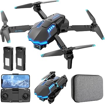 Drone con Telecamera HD 1080P per Bambini Droni con Motore Brushless, Giocattoli Regalo per Ragazzo e Uomo (Grey)