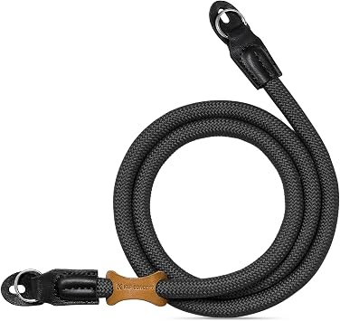 K&F CONCEPT Tracolla Fotocamera Nylon Universale 100cm Nero | Nylon 150D, 10mm, 100cm, Nero, cuciture doppie, acciaio inox, compatibile DSLR/SLR/mirrorless, BJ01