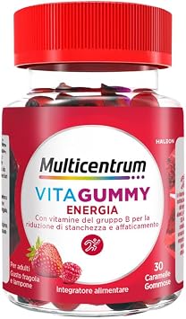 Multicentrum Vitagummy Energia Integratore Adulti Frutti Rossi 30 Caramelle | con Vitamina D, B6, B12, D e Biotina
