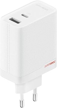 OnePlus SUPERVOOC 80W Caricabatterie rapido, adattatore di alimentazione GaN a due porte con cavo flash di tipo C, compatibile con OnePlus 15/15R/13/13R/Nord5/CE5