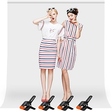 Heysily Sfondo Fotografico Bianco 2x3m – Lavabile Sfondi Fotografici per Compleanno, Studio Fotografico, Streaming, YouTube e Produzione Video, Sfondo Portatile e Pieghevole con 4 Terminali