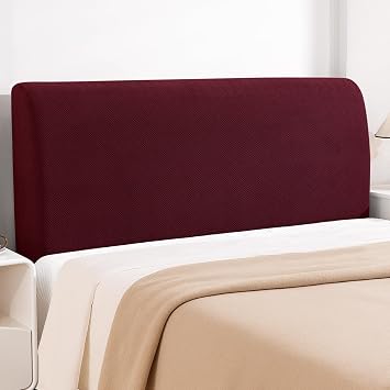 YSTELLAA Copri Testata Letto Elasticizzata, 180CM, Bordeaux | Copertura Testiera Universale Lavabile Antipolvere, Coprispalliera Protettiva Per Letto Singolo