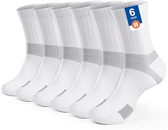 PERMANENTLY001 6-Paia Calzini allenamento atletico Uomo Donna Caviglia-Comressione Calze da Sportivi Tennis Imbottiti Pallavolo Padel Badminton Corsa Basket all’aperto umidità-wiccking