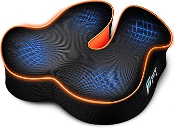 POOTACK Cuscino Sedia Ufficio – Memory Foam a Forma di U per Supporto | Premium per Scrivania/Gaming/auto e Ufficio,Migliora il Comfort e il Sostegno con Rivestimento Traspirante e base Antiscivolo