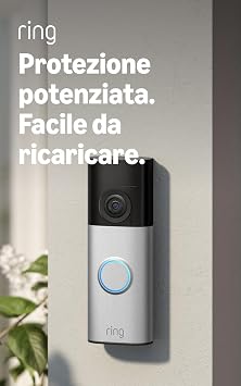 Ring Videocitofono Plus a batteria (Battery Video Doorbell Plus) (ultimo modello), Retinal 2K, Zoom 6x, Batteria a sgancio rapido, Prova gratuita di 30 giorni del piano di abbonamento Ring