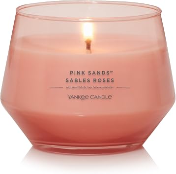 Yankee Candle Candele profumate Studio|Candela media Sables Roses|Candele di lunga durata: 40-65 ore|Elegante design in vetro|Regalo perfetto per le donne, per le mamme,regali di nozze e altro ancora