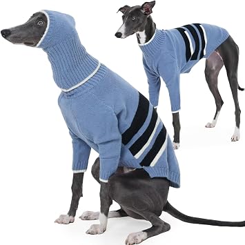 IECOii Maglia con Cappuccio per Levriero Italiano, Tutina per Lurcher, Maglione a Collo Alto per Levrieri, Pigiama Leggero e Confortevole per Cani Piccoli