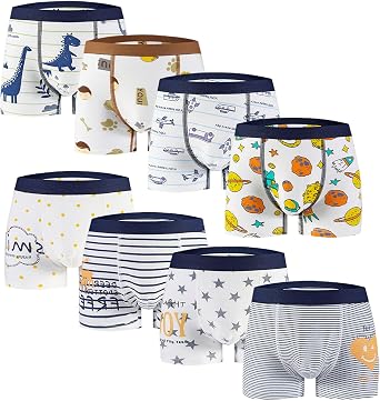 Tolmaiertu 3-13 Anni Boxer Bambino Ragazzo Mutande Bambini 8 Pezzi Cotone Morbido e Traspirante Boxer per Bambino