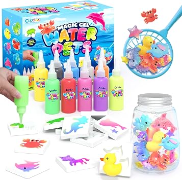 Coodoo Magic Water Squishies Elf, Kit Fai da Te Giochi Acqua Regalo Bambini | Kit da 10 Flaconi di Gel Idrogel Magico e 8 Stampi, Set Creativo Fai da Te Squishy, Giochi Regalo Bambina 3 4 5 6 7 8 Anni
