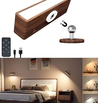 DetarZinLED Lampade da Muro a Batteria con Telecomando,Applique Ricaricabile da Parete,Adjustable Lampade da Muro,Lampada da Parete Senza Fili con 3 Temperature di Colore per Camera,Lampada da Lettura