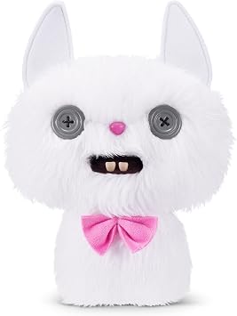 Fuggler Alley Cats 9-inch (Cheeze) Bianco by ZURU – Giocattolo di peluche Funny Ugly Monster con denti quasi umani, peluche collezionabile per bambini, adolescenti, adulti e amanti dei gatti strani