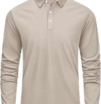 Cavva Polo da uomo a maniche lunghe, da golf, ad asciugatura rapida, da | poliestere, sportivo, a maniche lunghe, vestibilità regolare, traspirante, da golf, leggero, con bottoni, per il tempo libero