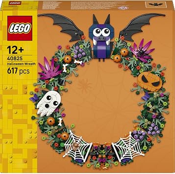 LEGO Ghirlanda di Halloween 40825 | Giochi per ragazze e ragazzi da 12 anni, addobbo con pipistrelli, zucche, fantasmi e ragnatele, idea regalo, 617 pezzi