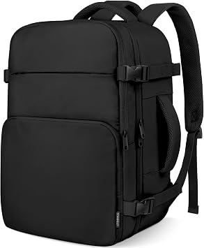 ZOMFELT Zaino Ryanair 40x30x20, 24L Bagaglio a Mano Aereo Zaino da Viaggio | Zaini Casual per Donna Uomo per laptop da 15 pollici Travel Bag Compatto Leggero per Ryanair, Wizz Air, Easyjet, Nero