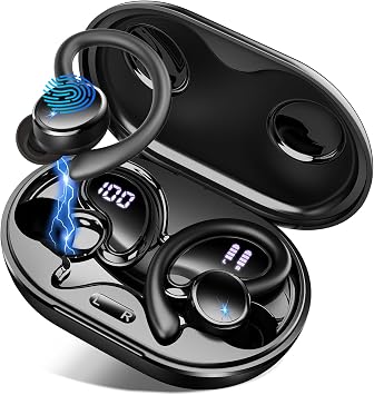 Cuffie Bluetooth Sport, 2026 Auricolari Bluetooth 5.4 HiFi Stereo 50 Ore | Cuffie Wireless Cancellazione Rumore, Cuffiette Bluetooth Ricarica Rapida USB-C, IP7 Impermeabil Auricolare, Correre Palestra