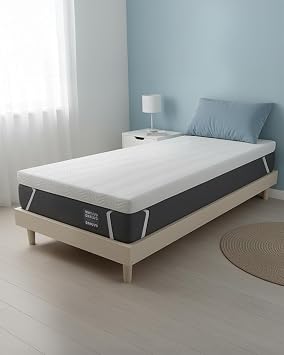 ONNUVO Topper Memory Foam 80×190 cm, Sfoderabile, Altezza 8 cm, Lavabile In Lavatrice, Alta Densità, Rivestimento Morbido, 4 Angoli Elastici, Bambù, MARCHIO ITALIANO