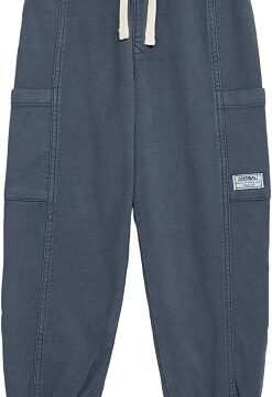 Marks & Spencer Bambini Cargo Pantaloni Ricco di Cotone – per Bambini – Vestibilità Regolare – Vita con Coulisse – con Stretch