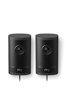 Ring Videocamera esterna Pro Plug-In (Outdoor Camera Pro, ultimo modello) | Videocamera di sicurezza | Retinal 4K, zoom 10x | Prova gratuita di 30 giorni piano d’abbonamento Ring (Confezione da 2)