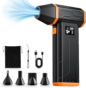 VIWAVE Aria Compressa Spray Elettrico 150000RPM,3 Velocità | Soffiatore a Batteria Kit Pulizia PC,Aria Compressa Portatile Air Duster con LED,Aria Compressa per PC Tastiera Auto