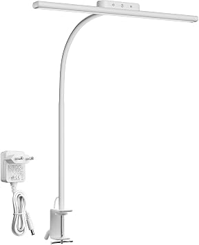 Lepro Lampada da Tavolo LED Clip Touch 750LM,Bianco | Luce regolabile per lettura, lavoro e manicure, controllo touch con design flessibile