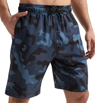 Arcweg Pantaloncini da Uomo per Nuoto Pantaloncini da Bagno Asciugatura Rapida Shorts da Spiaggia Lunghi con Multi-Tasche Surf a Righe