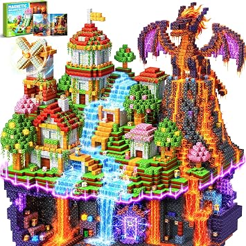 Prinhero 300 Cubi Magnetici – Costruzioni Magnetiche per Bambini 3-10 | Blocchi e mattoncini con magneti forti, gioco Montessori per castelli e paesaggi, regalo STEM per compleanno e Natale