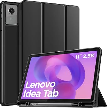 TiMOVO Cover per Lenovo Idea Tab 11 Pollici 2025 con Portapenna, Nero | Compatibile con TB-336ZU/336FU, Supporto per Pen, TPU Morbido, Attivazione/Sospensione Automatica
