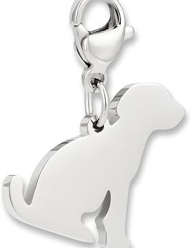 GD GOOD.designs Charms ciondolo con chiusura a moschettone | Ciondolo per collana in acciaio inox 316L | Charm per bracciale, color argento | Resistente all’acqua
