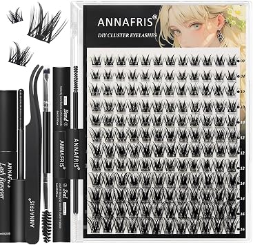 ANNAFRIS Ciglia Finte Ciuffetti Kit DIY Extension Ciglia Naturali Cluster Lashes con Pinze (CS-FD01)