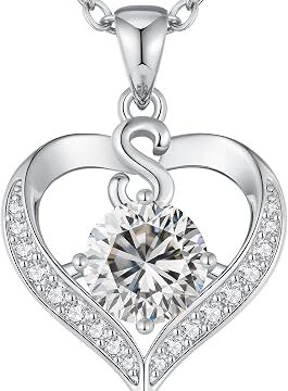 LOUISA SECRET Collana donna cuore Capital con Placato di rodio e oro 18K | Lettere A-Z Regalo per Mamma Rivestimento,Catena Regolabile 45+5cm,Idea Regalo per San Valentino,Compleanno,Donna Natale