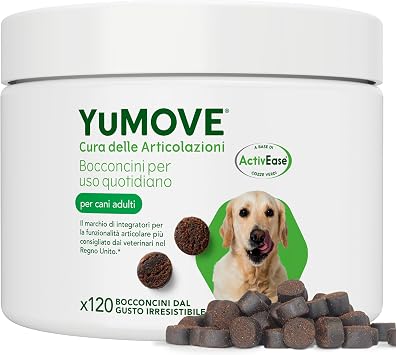 Yumove Integratore Articolazioni Cane 2-7 Anni – 120 Bocconcini ActivEase | Brevetto in Corso, Ogni Razza, Glucosamina, Omega-3, Supporto Scientifico, Consigliato dai Veterinari, Consistenza Morbida