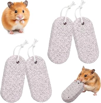 NiceNaiils 4 pièces Jouet Lapin, Pierre de broyage minérale Pour dents de rongeurs, Jouet à Ronger pour Lapin Hamster Petits Rongeurs