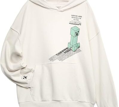Marks & Spencer Bambini Minecraft™ Felpa con Cappuccio Ricco di Cotone – per Bambini – vestibilità Regolare