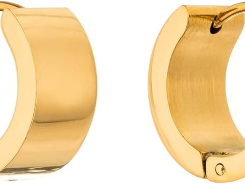 PURELEI Orecchini a cerchio Bold – Orecchini in acciaio inox impermeabile, design moderno con linee pulite, disponibili in oro, argento o oro rosa