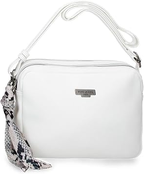 Pepe Jeans Margaret Borsa a Tracolla Blanco 21x15x6 cms Poliestere y PU di Joumma Bags