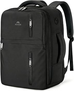 MATEIN Zaino Ryanair 40x30x20, Multitasche Zaino 40x30x20 per Ryanair | 24L Zaino da Viaggio, Leggero Zaino Porta PC 15,6 Pollici, Bagaglio a Mano 40x30x20 per Ryanair, Wizz AEir, Easyjet, Nero